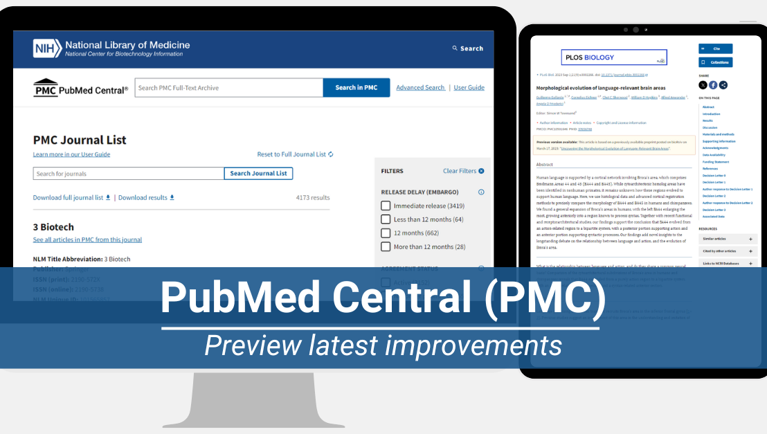 Preview Upcoming Improvements to PubMed Central Preview Upcoming Improvements to PubMed Central